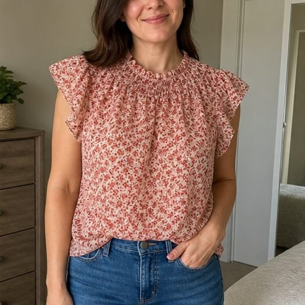 Lilac Ruffle Blouse - Picture 2 of 6